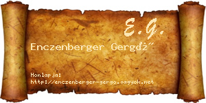 Enczenberger Gergő névjegykártya